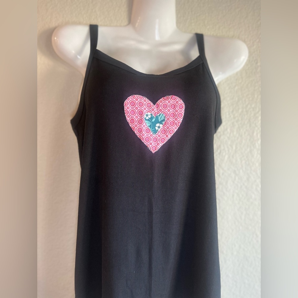 Hand sewn heart tank top
